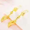 Pendientes Retro Dorados con Borlas al por Mayor para Mujer, Estilo Largo, Pendientes de Borla Hoja de Oro, Accesorios para Orejas de Mujer