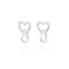 Pendientes de Empalme de Corazón Doble, Texturizados y Dulces, Pendientes con Forma de Corazón, Pendientes de Corazón de Durazno Lava Plisado de Moda para Mujer