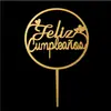 Tarjeta de acrílico para pastel en español Feliz Cumpleaños Enchufe para pastel de cumpleaños en español