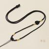 Cordão de pingente de nó de pêssego ajustável Yu Pei Corda tecida à mão Folha Ruyi Lock Pingente de ouro Cordão