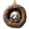 Adornos de Árbol de Acrílico Nuevos Transfronterizos para Animales Colgantes de Árbol de Navidad Impresión Plana de Mapache Decoraciones Colgantes