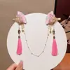 2026 Novo Estilo Corrente de Testa para Cabelo Estilo Antigo Infantil para Meninas, Acessório de Cabelo Bebê Hanfu, Presilha de Cabelo Estilo Chinês com Flores e Franjas