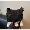 Transfronterizo 2025 Nueva Bolsa de Lona Simple Casual para Mujer Primavera Versátil Bolsa de Hombro Gran Capacidad Moderna Bolsa Cruzada