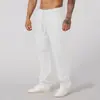 Pantalones Deportivos de Ocio para el Hogar de Estilo Europeo y Americano Transfronterizos para Hombre de Algodón Transpirable de Color Sólido Holgados Modernos de Algodón y Lino