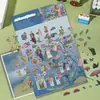 4 Pegatinas de un Paisaje en Miniatura de El Sueño de una Noche de Verano Pegatinas DIY Nuevo Estilo Igual que en el Libro Rojo Juguete para Niños Alivio del Estrés