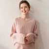 Estilo Novo Outono e Inverno Malha de Moda Plus Size Gola Redonda Luxo Leve Suéter de Cashmere Trançado Pulôver Solto e Casual