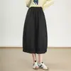 Falda de Linterna Elástica de Cintura Alta para Mujer, Nueva Moda Casual Otoño 2026 Falda de Línea A, Falda Versátil de Longitud Media