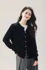 Nuevo cárdigan de lana tejido a cable con cuello redondo para mujer 2026, color liso, corte holgado, estilo casual, prenda exterior de punto versátil para otoño e invierno