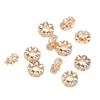 Accesorios de circonita con microincrustaciones de oro de 14 quilates que conservan el color, cuentas espaciadoras de anillo de diamante con agujero grande, collar de mano hecho a mano, accesorios de cuentas espaciadoras