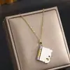 Collar de Libro de Acero Inoxidable Estilo Influencer Europeo y Americano Transfronterizo para Mujer, Accesorio Abrible de Moda Que No Se Desvanece