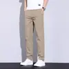 Calças Casuais de Seda Gelada para Homens, Verão 2026 Finas Slim-Fit de Perna Reta Calças Sociais, Calças Casuais Longas Masculinas