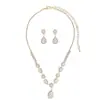 Conjunto de Dos Piezas Transfronterizo Europeo y Americano de Collar y Pendientes de Circonita Super Brillante en Forma de Gota Retro Lujo Ligero Conjunto Completo de Joyería para Banquete de Bodas