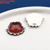 Plata de Ley Piedra Incrustada Zafiro Ágata Palabra Feliz Calabaza Flor Pequeña Calabaza Colgante Accesorios Retro Viejo Bricolaje Materiales Hechos a Mano