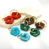 Pendientes para Niñas Dulces Estilo Ins Europeo y Americano Sencillos Lindos Personalizados Forma de Flor de Resina Pendientes de Comercio Exterior Dopamina para Mujer