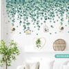 Pegatinas de pared con hojas tropicales frescas en la esquina superior para sala de estar, dormitorio, puerta de habitación, decoración de pared con plantas
