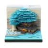 Árbol de Regalos Culturales Creativos Transfronterizos Escultura de Papel Casa del Árbol Calendario Decoración de Escritorio de Oficina Bloc de Notas Estéreo 3D