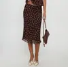Sitio Independiente de Amazon Comercio Exterior Europeo y Americano Falda de Malla de Doble Capa con Estampado de Lunares y Diente de Perro con Volantes en Stock