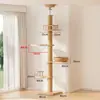 Tongtianzhu Estructura para trepar gatos Madera maciza Cama para gatos personalizada Árbol para gatos Espacio integrado Almacén Plataforma de salto para gatos No ocupa espacio Estructura para trepar gatos