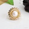 Anel de Pérola de Água Doce Natural Ai Yu Anel Girassol Totalmente Cravejado de Diamantes Joias Atacado Dropshipping S1071059