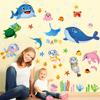 Calcomanías de Pared de Dibujos Animados de Animales Marinos Decoración para Habitación Infantil de Jardín de Niños Autoadhesivo Mundo Submarino Personalización