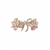 Anillo de flor de circonita estilo chica dulce coreana con lazo, anillo para el dedo índice estilo princesa de lujo ligero, joyería de diseño nicho para mujer