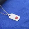 Collar Cruzado Transfronterizo Europeo y Americano para Hombre Marca Militar Acero Inoxidable Simple Logo Médico Etiqueta Colgante Rectangular Accesorios de Joyería