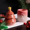 Molde de Taza de Árbol de Navidad de Múltiples Capas Tarro de Santa Estrella Caja de Almacenamiento de Árbol de Navidad Molde de Silicona de Yeso
