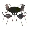 Mesa y sillas de exterior patio mesa y sillas de comedor de ocio a cielo abierto impermeables protección solar patio tomar el té mesa de café plegable exterior balcón pequeño