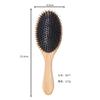 Cepillo Acolchado de Cuidado de la Salud con Cerdas de Jabalí, Peine Meridiano Esponjoso Portátil, Cepillo de Madera con Bolsa de Aire para Masaje para el Cuidado y Mantenimiento del Cabello