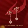 Collar Original de Plata Pura S925 'Hazte Rico Rápido', Año del Caballo del Zodiaco, Pulsera de Hilo Rojo, Pendientes, Joyería de Año Nuevo Dropshipping