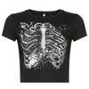 Camiseta de manga corta con cuello redondo y estampado para chicas atractivas, diseño de verano, ropa corta con el ombligo al descubierto, moda femenina