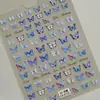 Adesivos de Unha Borboleta Azul Sonhadora 5D Borboleta Azul Estéreo em Relevo Adesivos de Arte de Unha DIY Estilo Joia Ca