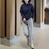 22859 Daaimei Aiyuan Moda Nova Primavera e Outono 2025 Moletom Solto com Capuz Calça de Moletom Casual Emagrecedor Roupas Femininas