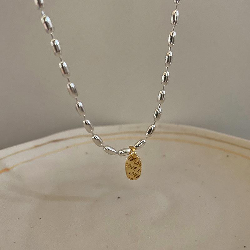 撞色圆牌吊坠项链女ins嘻哈冷淡风网红锁骨链夏2022年新款