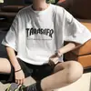 Camiseta moderna para hombre, estilo coreano y de Hong Kong, ropa de moda de celebridad de internet, camisa de manga corta para hombre, ropa holgada para hombre