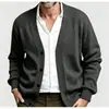 Outono Inverno 2026 Novo Cardigan Masculino Casual de Negócios Tricô Solto Manga Longa Casaco Suéter de Botão Único