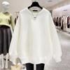 Direto da fábrica original moda cor sólida feminina algodão puro forrado com fleece espesso inverno suéter versátil primavera e outono ins