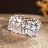 Tiktok Combinación Geométrica de Trapecio Disposición Lujo Ligero Elegante para Viajar Anillo Anillo Abierto de Nicho