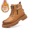 Botas Martin para Hombre Otoño e Invierno Nuevo Forrado de Felpa Cálido de Caña Alta Casual Suela Gruesa Herramienta Moda Combinable Botas de Algodón para Hombre
