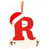 Iniciales Navideñas con Decoración de Letra de Gorro Rojo, Decoración Colgante Navideña DIY, Colgante Personalizado Regalos