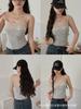 Camisola Sexy de Algodón con Costuras de Contraste y Estampado de Leopardo para Mujer con Copas Relleno Puro Deseo Moda Parte de Abajo Interior Top Corto