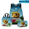 Mochila Escolar 3D de Filme Novo Mochila Lancheira Estojo Conjunto de Três Peças