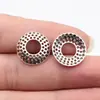 18X18X3.3Mm 1g Color Plata Antigua Venta Caliente Transfronteriza Pequeños Accesorios Colgantes Cuentas Punteadas Caps Portaflores