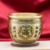Olla de Arroz de Latón, Tarro de las Cien Bendiciones, Adorno de Escritorio para Sala de Estar u Oficina, Cuenco del Tesoro, Tarro de Agua, Quemador de Incienso, Adorno de Latón que Atrae la Riqueza