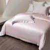 Conjunto de cama minimalista italiano de cor sólida de alta qualidade, cetim de proteína de seda, 100% algodão, amigável à pele, conjunto de quatro peças de algodão de fibra longa 2