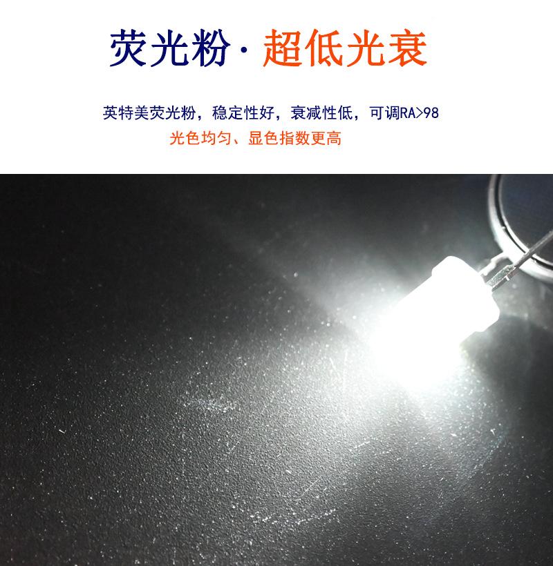 东莞f8圆头白灯led灯珠8mm单色大功率直插白光红光绿光蓝光灯珠1W0.5W价格
