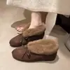 Mocasines de Plataforma Retro de Terciopelo para Mujer Zapatos Birkenstock 2026 Otoño/Invierno Nuevos Zapatos de Algodón Peludos sin Cordones