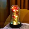 Flor de Rosa Pequeña con Lámina de Oro Cubierta Acrílica Regalo de San Valentín Comercio Transfronterizo Adorno Práctico Recuerdo de Navidad