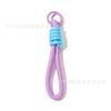 Nuevo llavero artesanal a juego con color, nudo creativo, cordón corto tejido para teléfono móvil, cuerda antipérdida, colgante para bolso o coche