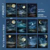 Día Hermoso Material Papel: Vigila la Serie del Cielo Estrellado - Papel de Fondo para Diario DIY del Cielo Estrellado con Fases Lunares, 30 Hojas, 6 Diseños